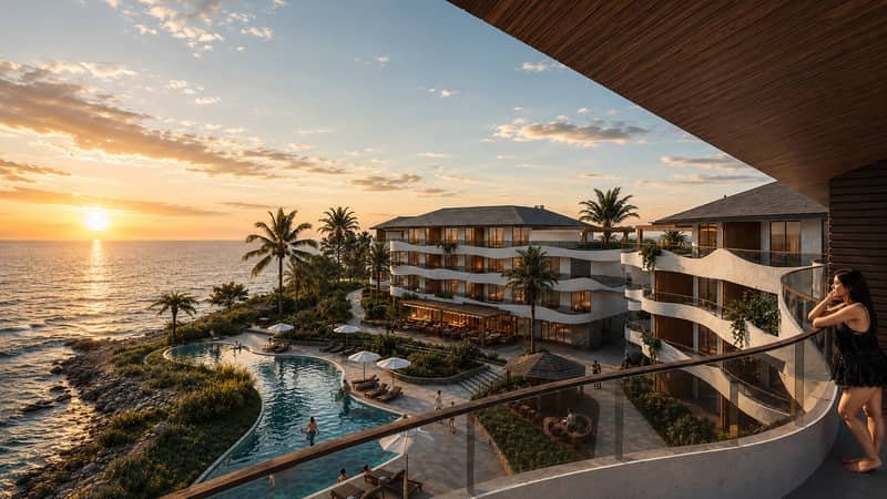 Branded residences frente al mar al atardecer en el Caribe, en Anguilla