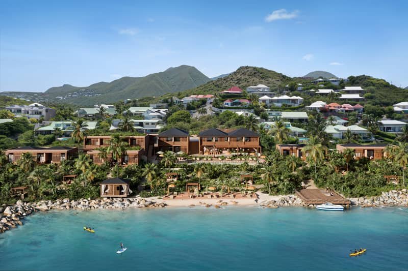 Hotel de lujo frente al mar en el Caribe, en St. Martin, con vistas a la playa de la bahía de Cul-de-Sac